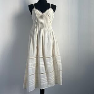 J Crew Petite Milano Dress In Cotton Voile XXS Petite Albescent Yellow FLAW